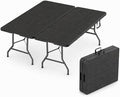 2 PACK of 6 Feet Foldable Table with Built in Handle & Steel Legs | 6FT Heavy Duty Folding Portable | Perfect for Party, Dining, Wedding, Events, Picnic Indoor Outdoor Camping Utility Folding - 6 Foot