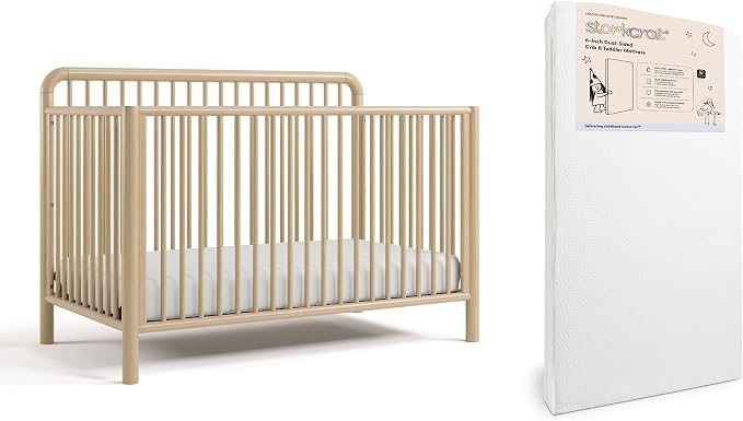 Storkcraft Porto Convertible Crib & Storkcraft Crib Mattress, Driftwood
