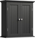 ChooChoo Bathroom Wall Cabinet with 2 Doors, Over The Toilet | 8.8"D x 21.1"W x 24"H, Medicine Cabinet, Adjustable Shelves, Cupboard, Black