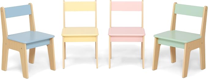 Delta Children - GapKids Table and 4 Chair Set with Paper Roll Holder - Greenguard Gold Certified, Pastel