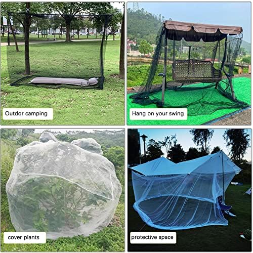 Mengersi 4 Corner Post Canopy Bed Curtains Mosquito Net Twin to Twin XL Size Bed,Netting Bed Curtains for Camping, Patio,Indoor Outdoor Net (80x40x80, Black)