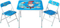 Idea Nuova 3-Piece Furniture Set with 1 Square Table & 2 Folding Chairs for Kids, Cat in The Hat