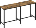 YATINEY 55" Long Bar Table, Counter Bar Height Table, High Top Table, Rectangular Hightop Bar Pub, for Kitchen, Living Room, Dining Room, Entryway, Rustic Brown and Black BT04BR
