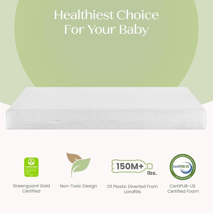 Delta Children Essex 4-in-1 Baby Crib & Mattress, Grey/Natural