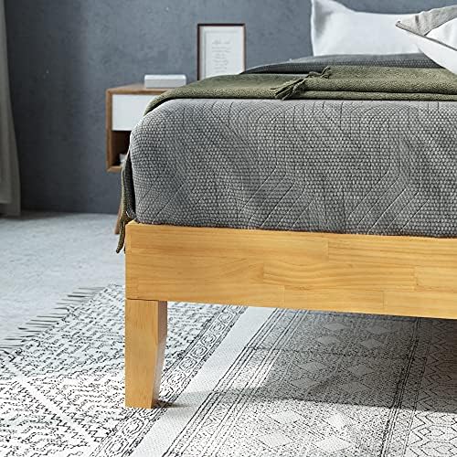 Zinus Moiz Deluxe Wood Platform Bed Frame, Wood Slat Support, No Box Spring Needed, Easy Assembly, Natural, Full