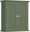 ChooChoo Bathroom Wall Cabinet with 2 Doors, Over The Toilet | 8.8"D x 21.1"W x 24"H, Medicine Cabinet, Adjustable Shelves, Cupboard, Green