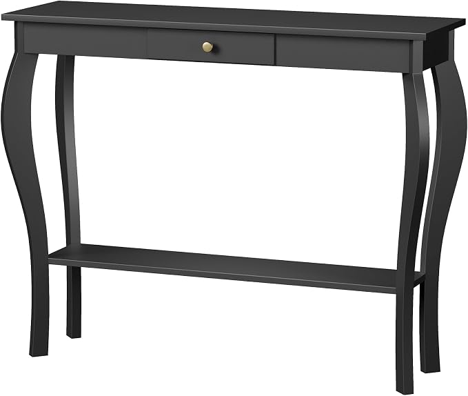 ChooChoo 39" Narrow Entryway Table with Drawer, Black