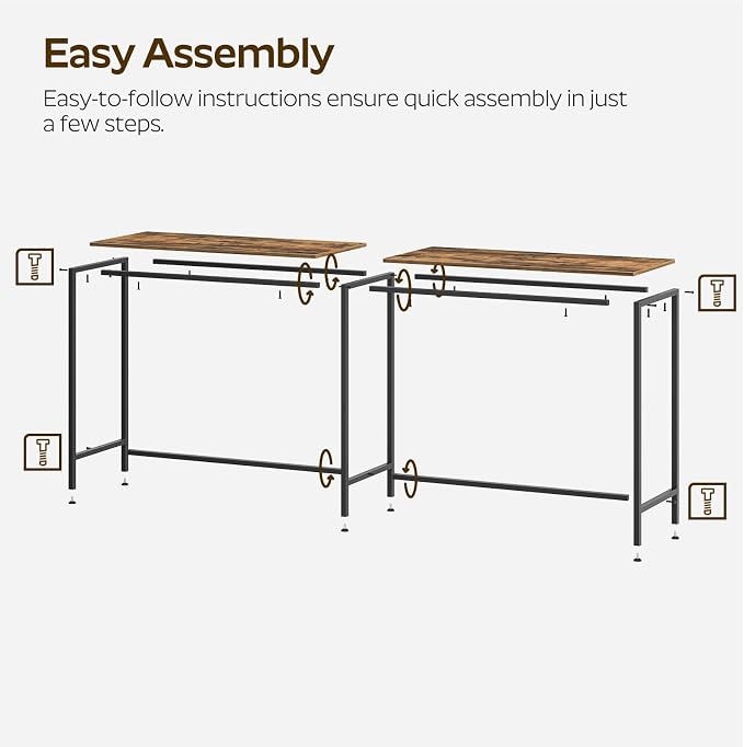 YATINEY 70.8" Long Bar Table, Counter Bar Height Table, High Top Table, Rectangular Hightop Bar Pub, for Kitchen, Living Room, Entryway, Rustic Brown and Black BT08BR
