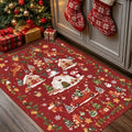 2x3 Christmas Cute Area Rug : Non-Slip Washable Winter Holiday Indoor Doormat Soft Low Pile Decorative Floor Mat for Kitchen Bathroom Living Room Bedroom Red Holiday Home Decor Gift（2x3，Red）