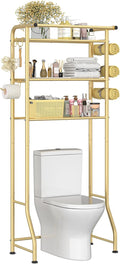 Simple Trending 3 Tier Over The Toilet Rack, Shelf Bathroom, Bathroom Stand Organizer Space Saver, Gold