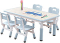 Kids Table and Chair Set for Toddlers - Adjustable Activity Center with Non-Slip Legs & Graffiti-Proof Surface Ages 3-12