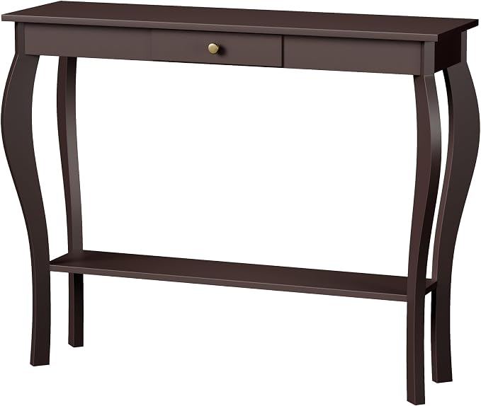 ChooChoo 39" Narrow Entryway Table with Drawer, Espresso