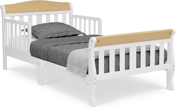 Delta Children Canton Toddler Bed, Bianca White/Natural
