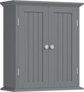 ChooChoo Bathroom Wall Cabinet with 2 Doors, Over The Toilet | 8.8"D x 21.1"W x 24"H, Medicine Cabinet, Adjustable Shelves, Cupboard, Grey