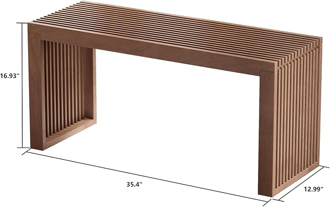 APRTAT Bamboo Dining Bench 35 Inch Indoor Wooden Shoe Benches for Entryway