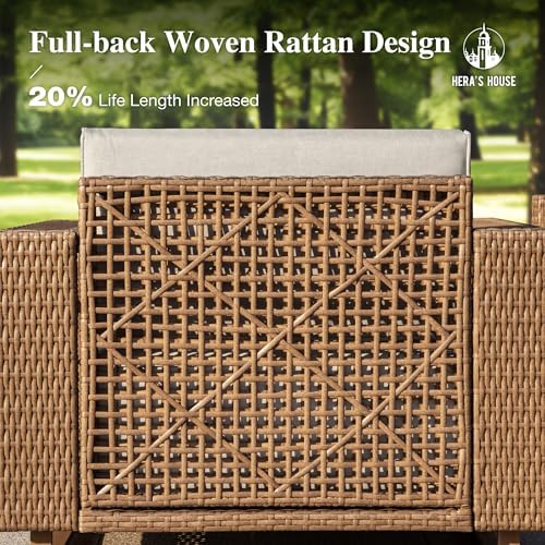 HERA'S HOUSE 2-Piece Patio Furniture, Outdoor Chair with 10" Thick Cushions