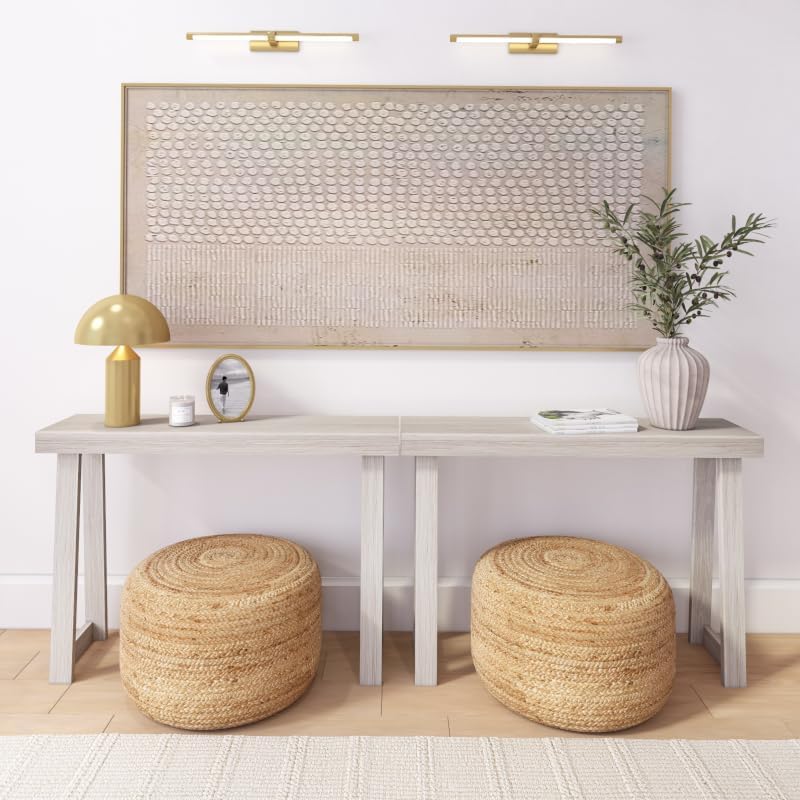 Plank+Beam Classic Console Table, 46 Inch, White Sand