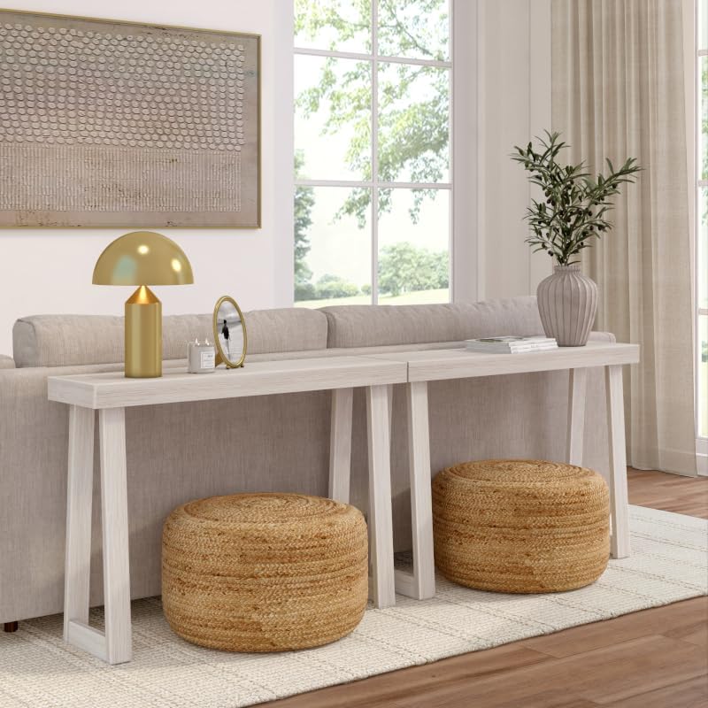 Plank+Beam Classic Console Table, 46 Inch, White Sand