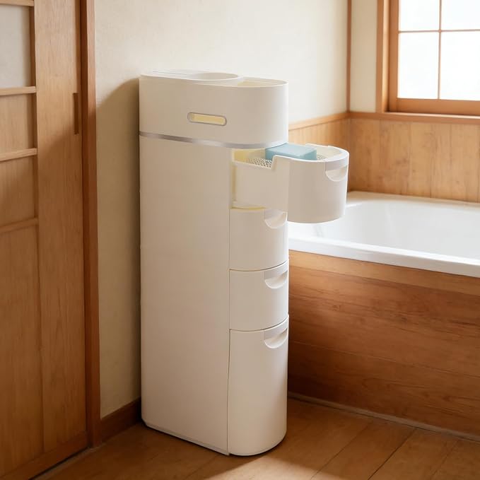 Narrow Storage Cabinet, Slim Bathroom Cabinet, Drawer Storage Tower (4 Drawer)