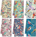 Redbaker 6 Pcs Bird Kitchen Towels Retro Floral Absorbent Dishcloth Set