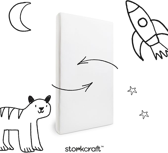 Storkcraft Porto Convertible Crib & Storkcraft Crib Mattress, Frosted Oat