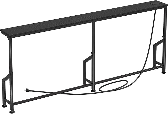 Kitstorack 76.9" Narrow Console Table with Power Outlet for Living Room