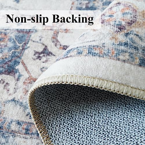 Hallway Washable Runner Rug - 2x6 Kitchen Rugs Entryway Rug Runner Vintage Soft Floor Mat Non Slip Indoor Farmhouse Carpet for Bathroom Living Room Bedroom (2 X 6, Brick)