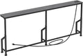Kitstorack 76.9" Narrow Console Table with Power Outlet for Living Room