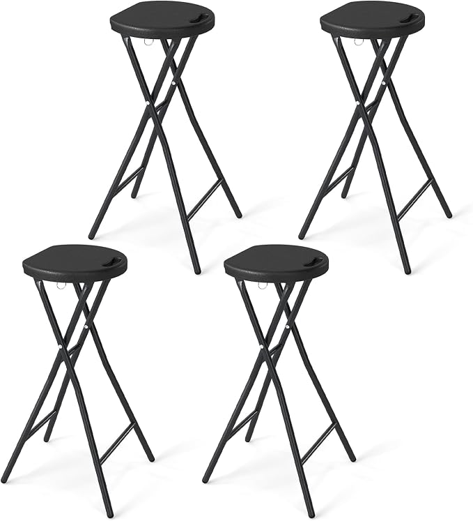 Goplus 4 Pack Folding Stool 27.5" Counter Height Backless Bar Chair