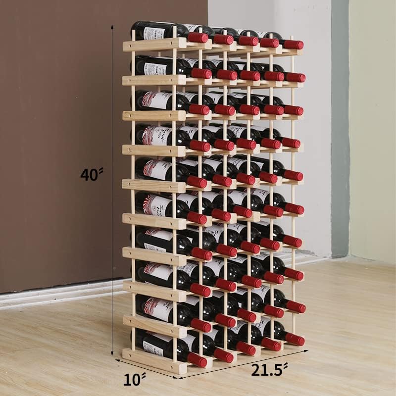 Wooden Stackable Storage Modular Small countertop Wine Rack Cabinet,Freestanding for Floor Wood Wine Bottle Shelf (50bottle)
