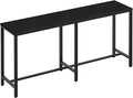 YATINEY 70.8" Long Bar Table, Counter Bar Height Table, High Top Table, Rectangular Hightop Bar Pub, for Kitchen, Living Room, Entryway, Black BT08BB