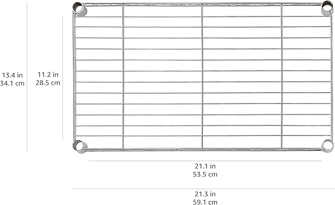 Amazon Basics 4-Shelf Steel Wire Storage Shelves for Garage, Adjustable Metal Shelving Unit, 200 lbs Per Shelf, 23.2" W x 48" H x 13.4" D, Black
