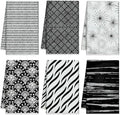 Redbaker 6 Pcs Black White Art Line Hand Towels Abstract Geometric Kitchen