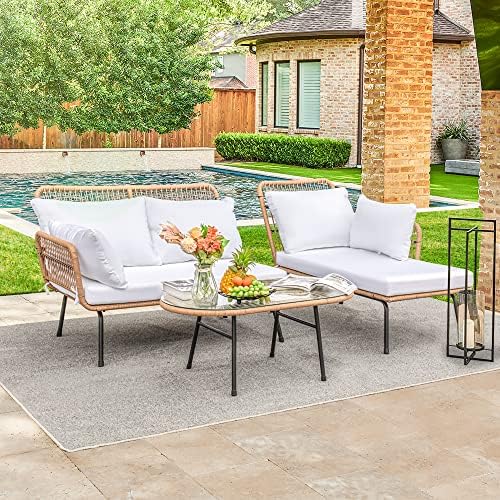 Devoko Outdoor Patio Furniture Set, Sectional Conversation Sofa Set
