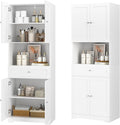 HIFIT Tall Bathroom Storage Cabinet with Drawer, Modern Linen Cabinet,White | 67"H Tall Storage Cabinet with Doors & Shelves, Freestanding Kitchen Pantry for Bathroom, Dining Room, Laundry, Narrow Corner