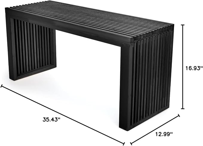 APRTAT Bamboo Dining Bench 35 Inch Indoor Wooden Shoe Benches for Entryway