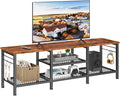Furologee 55 Inch TV Stand, Entertainment Center with Shelves, Rustic Brown