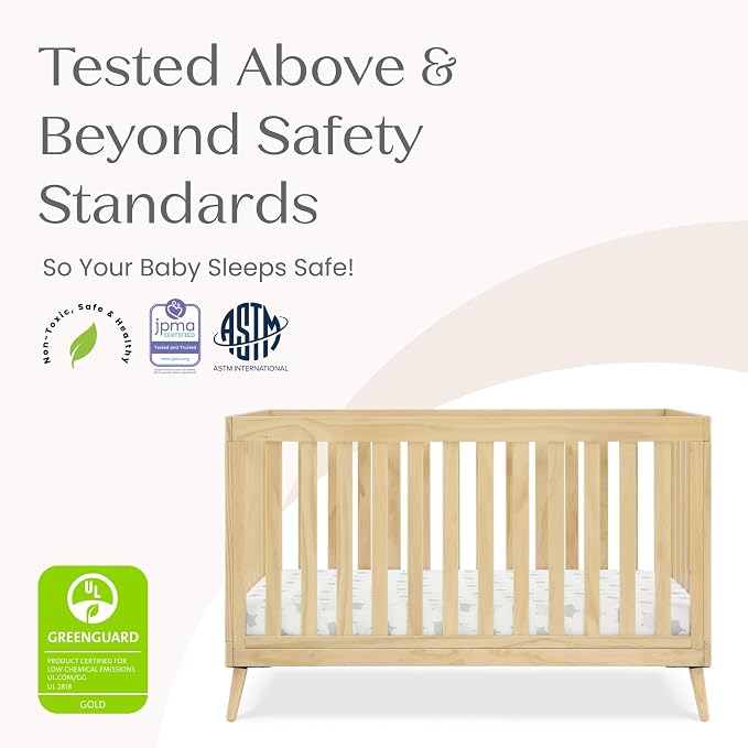Delta Children Essex 4-in-1 Baby Crib & Mattress, Natural