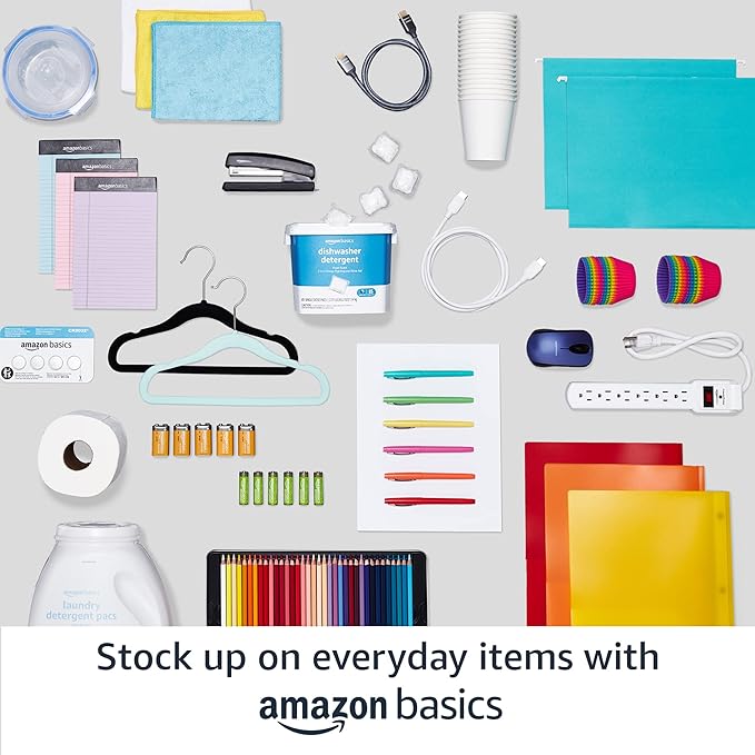 Amazon Basics 4-Shelf Steel Wire Storage Shelves for Garage, Adjustable Metal Shelving Unit, 200 lbs Per Shelf, 23.2" W x 48" H x 13.4" D, Black