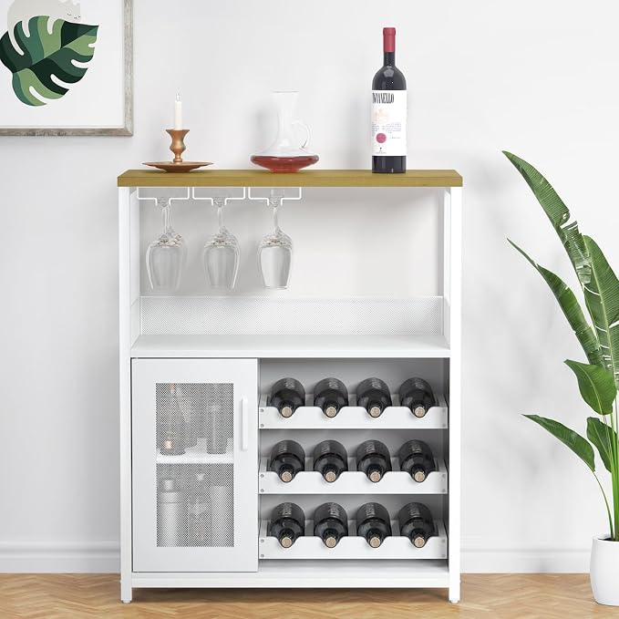 GAOMON Coffee Wine Bar Cabinet with Storage and Detachable Rack