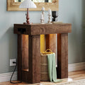 Unikito 32" Entry Table with Sensor Light and Power Outlets, Rustic Oak