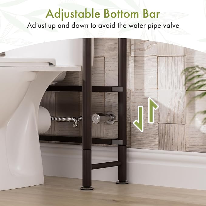 AmazerBath Bamboo Over The Toilet Storage Shelf, 3-Tier Over Toilet Bathroom Organizer Rack, Bathroom Shelves Over Toilet, Space Saver, Espresso