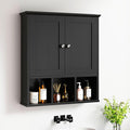 DL-win Meilocar Bathroom Wall Cabinet, Bathroom Cabinet Wall Mount Organizer Shelf for Toiletries, Towels & Essentials – Waterproof MDF, Space-Saving Bathroom Storage (Classic Black)