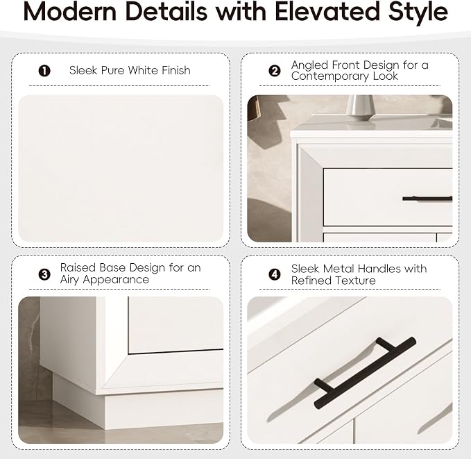 St.Mandyu 48" Bathroom Vanity w/Sink & LED Mirror & Faucet,Modern Bathroom Vanities Set w/ 3-Color Lighting, Curved Splash-Reducing Basin, Bath Vanity w/Large Storage Cabinet&Drawers,White
