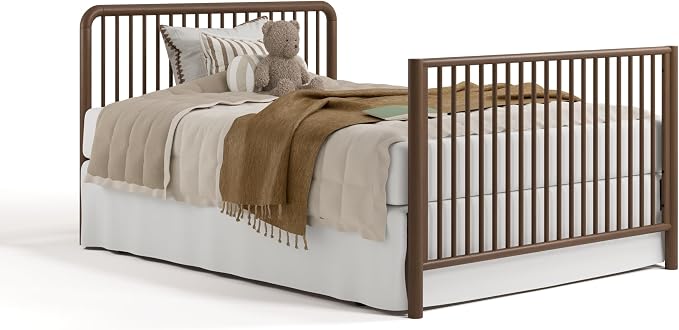 Storkcraft Porto 5-in-1 Convertible Crib with Toddler Guardrail, Hazelnut