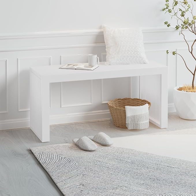 APRTAT Bamboo Dining Bench 35 Inch Indoor Wooden Shoe Benches for Entryway