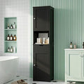 Vongrasig Tall Bathroom Storage Cabinet, 64”H Narrow Storage Unit for Small Spaces, Freestanding Modern Cabinet with Adjustable Shelves for Bathroom, Living Room, Black