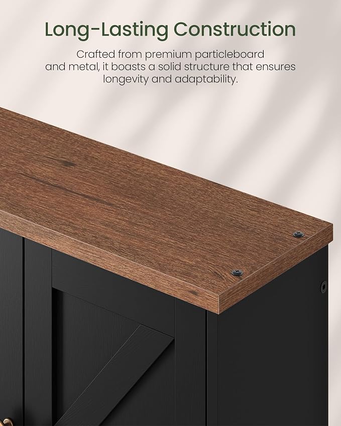 CHOEZON Bathroom Wall Cabinet, Medicine Cabinet with Open Partition and Towel Bar, Rustic Storage Cabinet with Open and Hidden Storage Space, for Bathroom, Living Room, Kitchen, Black and Walnut