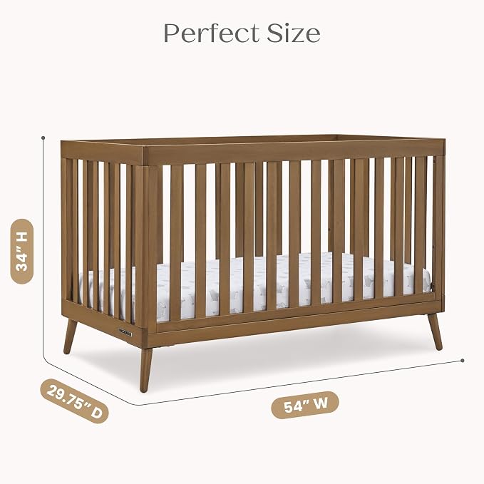 Delta Children Essex 4-in-1 Baby Crib & Mattress, Chestnut