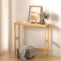 VASMIA Console Table, Small Entryway Table, Narrow Bamboo Sofa Table, for Entryway, Living Room, Foyer, Natural